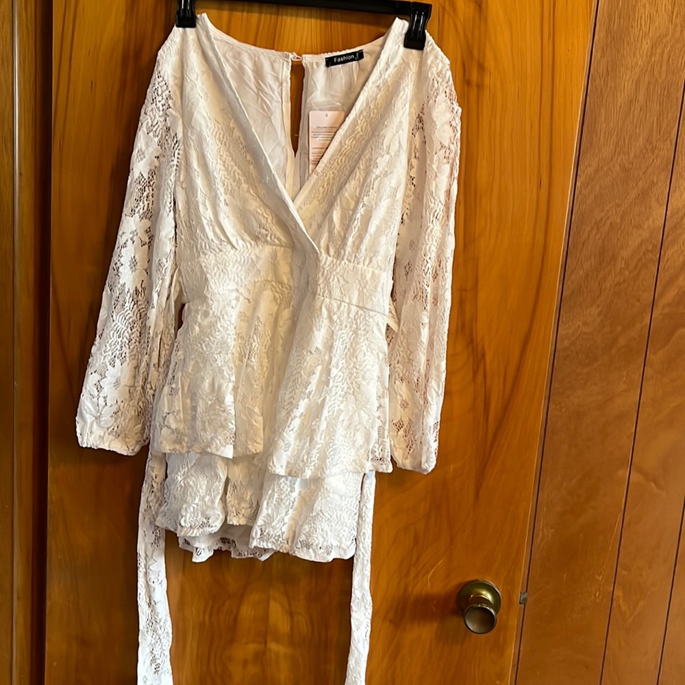 Size small white lace romper